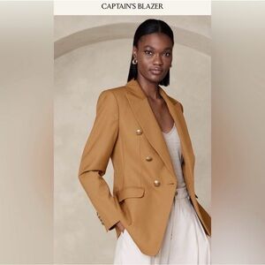 Banana Republic Camel Blazer with Gold Accents